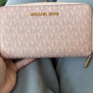 Michael Kors Blush Pink Zip-Around Wallet